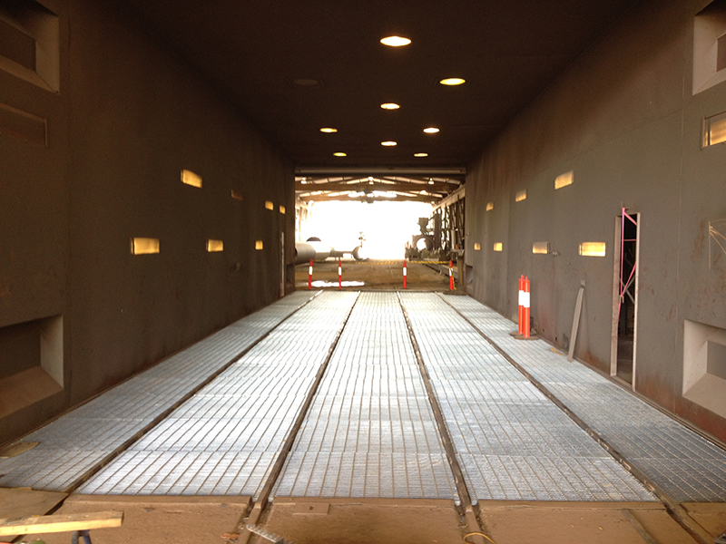 Completed sand blasting booth.