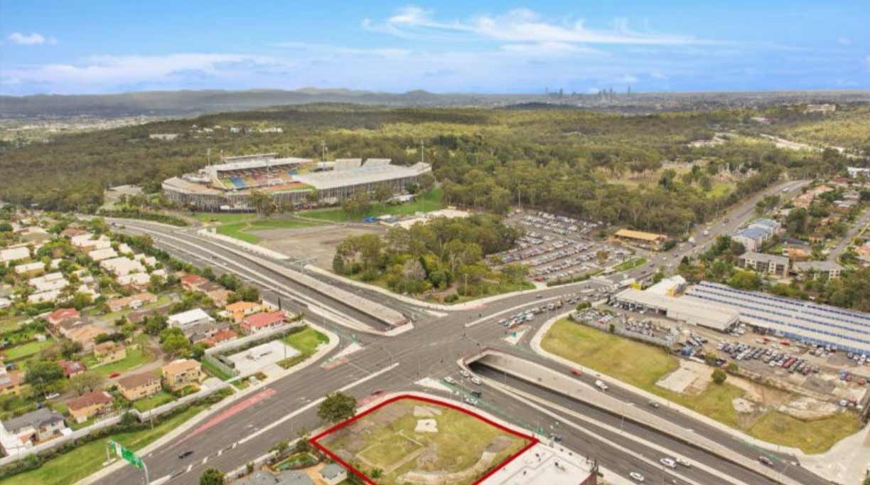 Aerial view of the completed Mains-Kessels Road underpass, Macgregor, BRISBANE, QLD.
