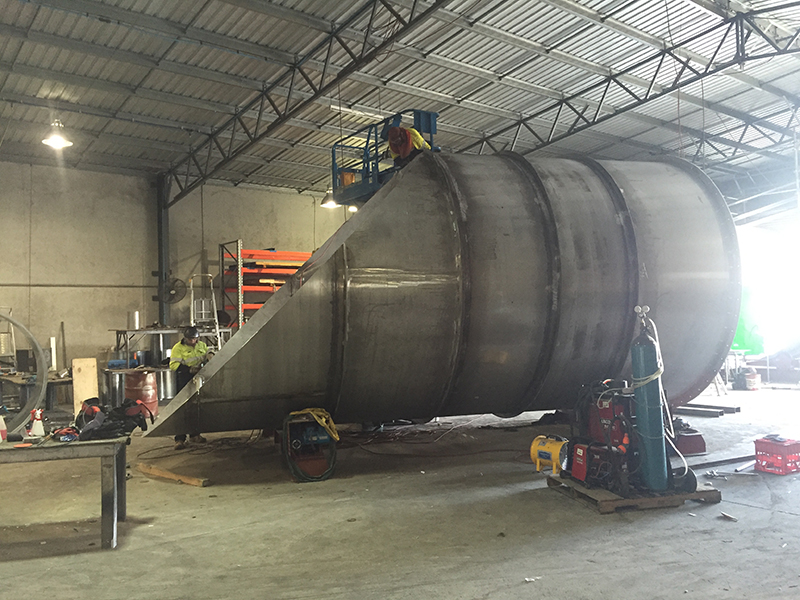 Manufacture of a truncated section of a cooling tower for 1 William St, Brisbane City.